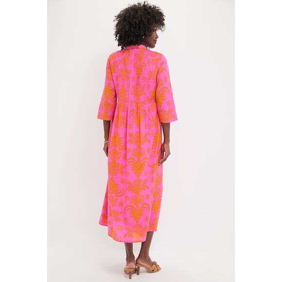 NIMO WITH LOVE Ikat Blue Sapphire Long Kaftan Size L NWT Retail $318 Tuckernuck - Picture 2 of 7